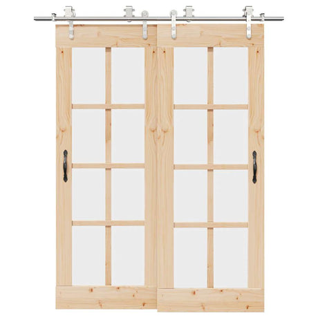 Vidaxx ensemble de pièces pour porte coulissante 183 cm acier inoxydable couleur argent