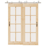 Vidaxx ensemble de pièces pour porte coulissante 183 cm acier inoxydable couleur argent