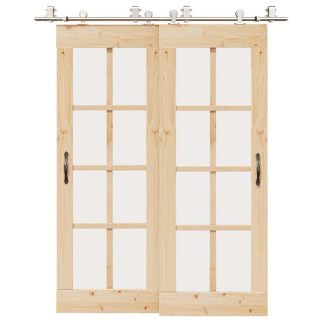 Vidaxx ensemble de pièces pour porte coulissante 183 cm acier inoxydable couleur argent