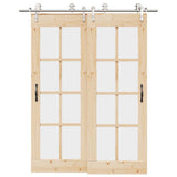 Vidaxx ensemble de pièces pour porte coulissante 183 cm acier inoxydable couleur argent