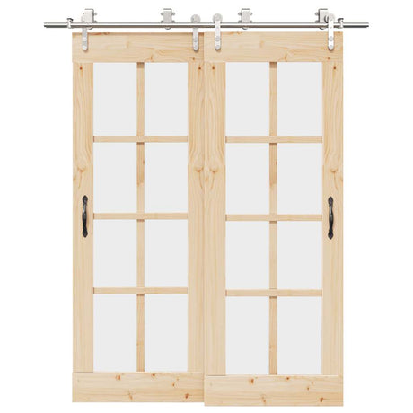 Vidaxx ensemble de pièces pour porte coulissante 183 cm acier inoxydable couleur argent