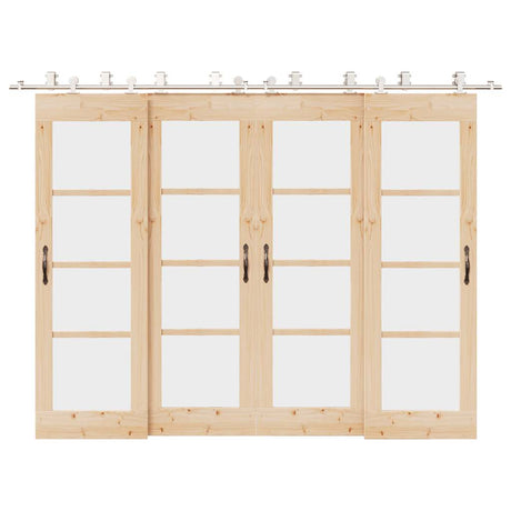 Vidaxx ensemble de pièces pour porte coulissante 366 cm acier inoxydable couleur argent