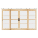 Vidaxx ensemble de pièces pour porte coulissante 366 cm acier inoxydable couleur argent