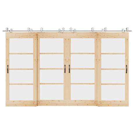Vidaxx ensemble de pièces pour porte coulissante 366 cm acier inoxydable couleur argent