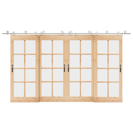 Vidaxx jeu de pièces pour porte coulissante 400 cm en acier inoxydable argenté