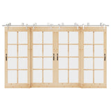 Vidaxx ensemble de pièces pour porte coulissante 366 cm acier inoxydable couleur argent