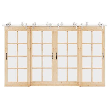 Vidaxx ensemble de pièces pour porte coulissante 366 cm acier inoxydable couleur argent