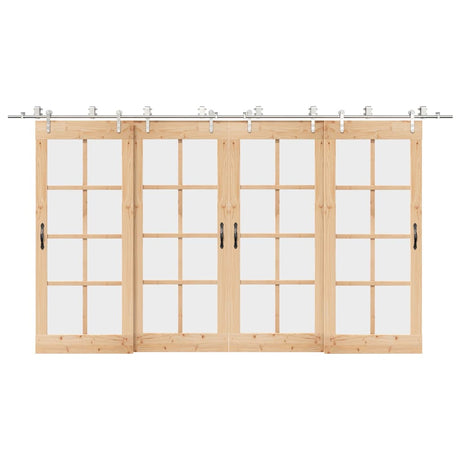 Vidaxx jeu de pièces pour porte coulissante 400 cm en acier inoxydable argenté