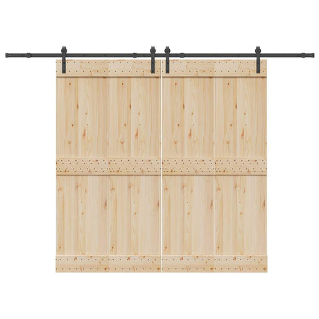Vidaxxl boîte avec pièces pour porte coulissante 305 cm acier noir
