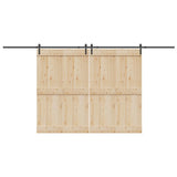 Vidaxxl boîte avec pièces pour porte coulissante 427 cm acier noir