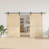 Vidaxxl boîte avec pièces pour porte coulissante 366 cm acier noir