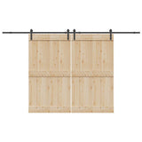 Vidaxxl boîte avec pièces pour porte coulissante 366 cm acier noir