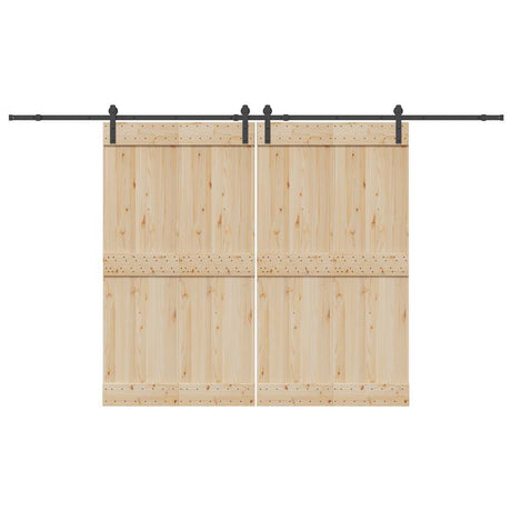 Vidaxxl boîte avec pièces pour porte coulissante 366 cm acier noir