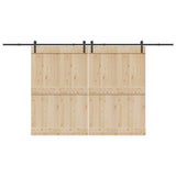 Vidaxxl boîte avec pièces pour porte coulissante 400 cm acier noir