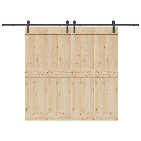 Vidaxxl boîte avec pièces pour porte coulissante 305 cm acier noir