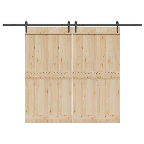 Vidaxxl boîte avec pièces pour porte coulissante 305 cm acier noir