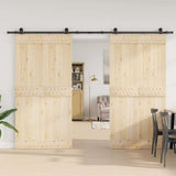 Vidaxxl boîte avec pièces pour porte coulissante 305 cm acier noir