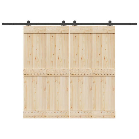 Vidaxxl boîte avec pièces pour porte coulissante 305 cm acier noir
