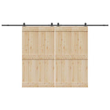 Vidaxxl boîte avec pièces pour porte coulissante 366 cm acier noir