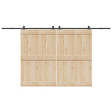 Vidaxxl boîte avec pièces pour porte coulissante 400 cm acier noir