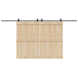 Vidaxxl boîte avec pièces pour porte coulissante 427 cm acier noir