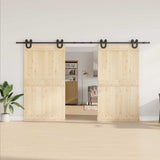 Vidaxxl boîte avec pièces pour porte coulissante 366 cm acier noir