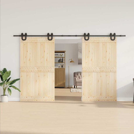 Vidaxxl boîte avec pièces pour porte coulissante 366 cm acier noir