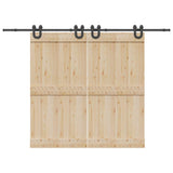 Vidaxxl boîte avec pièces pour porte coulissante 366 cm acier noir