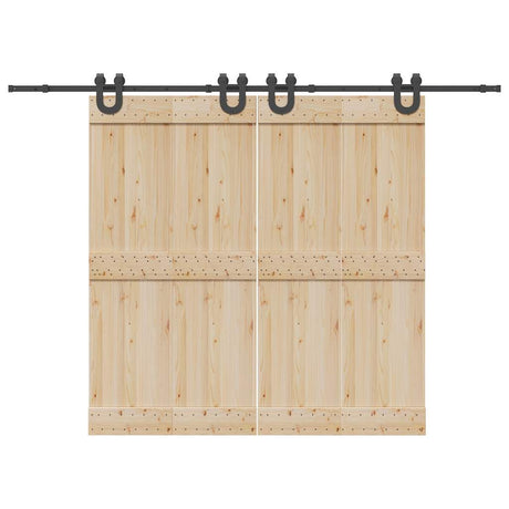 Vidaxxl boîte avec pièces pour porte coulissante 366 cm acier noir