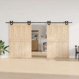 Vidaxxl boîte avec pièces pour porte coulissante 400 cm acier noir