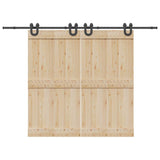 Vidaxxl boîte avec pièces pour porte coulissante 400 cm acier noir