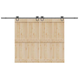 Vidaxxl boîte avec pièces pour porte coulissante 366 cm acier noir