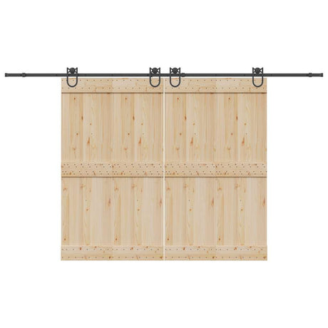 Vidaxxl boîte avec pièces pour porte coulissante 366 cm acier noir