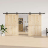 Vidaxxl boîte avec pièces pour porte coulissante 400 cm acier noir