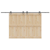 Vidaxxl boîte avec pièces pour porte coulissante 400 cm acier noir