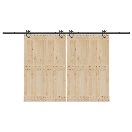 Vidaxxl boîte avec pièces pour porte coulissante 400 cm acier noir