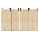 Vidaxxl boîte avec pièces pour porte coulissante 366 cm acier noir