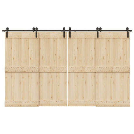 Vidaxxl boîte avec pièces pour porte coulissante 366 cm acier noir