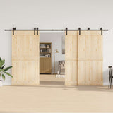 Vidaxxl boîte avec pièces pour porte coulissante 400 cm acier noir