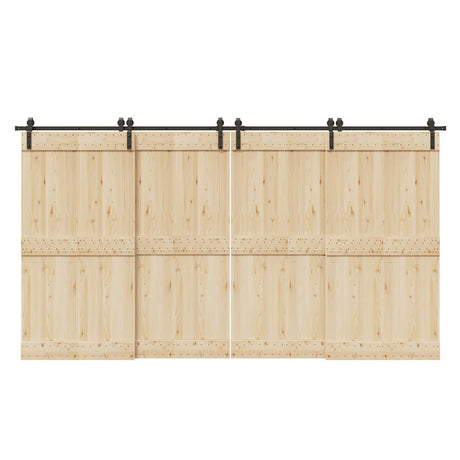 Vidaxxl boîte avec pièces pour porte coulissante 400 cm acier noir