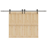 Vidaxxl boîte avec pièces pour porte coulissante 366 cm acier noir