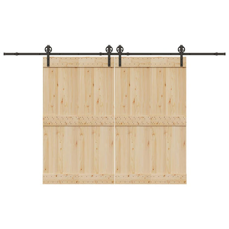 Vidaxxl boîte avec pièces pour porte coulissante 366 cm acier noir