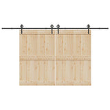 Vidaxxl boîte avec pièces pour porte coulissante 400 cm acier noir