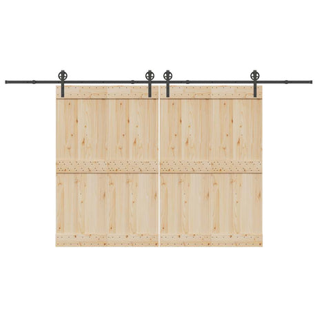 Vidaxxl boîte avec pièces pour porte coulissante 400 cm acier noir
