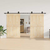 Vidaxxl boîte avec pièces pour porte coulissante 366 cm acier noir