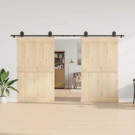 Vidaxxl boîte avec pièces pour porte coulissante 366 cm acier noir