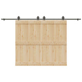 Vidaxxl boîte avec pièces pour porte coulissante 366 cm acier noir