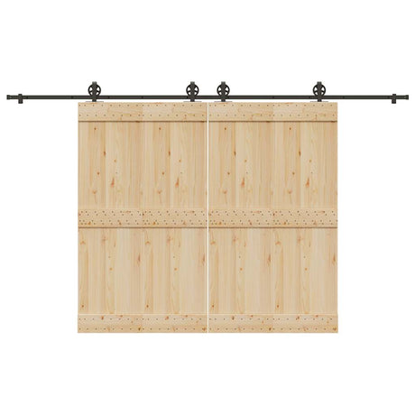 Vidaxxl boîte avec pièces pour porte coulissante 366 cm acier noir