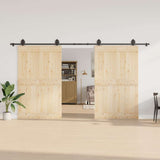 Vidaxxl boîte avec pièces pour porte coulissante 400 cm acier noir