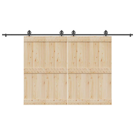 Vidaxxl boîte avec pièces pour porte coulissante 400 cm acier noir